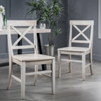 Chaises de salle à manger en bois d'acacia de ferme — Sièges de salle à manger en bois massif