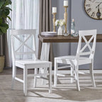 Chaises de salle à manger en bois d'acacia de ferme — Sièges de salle à manger en bois massif