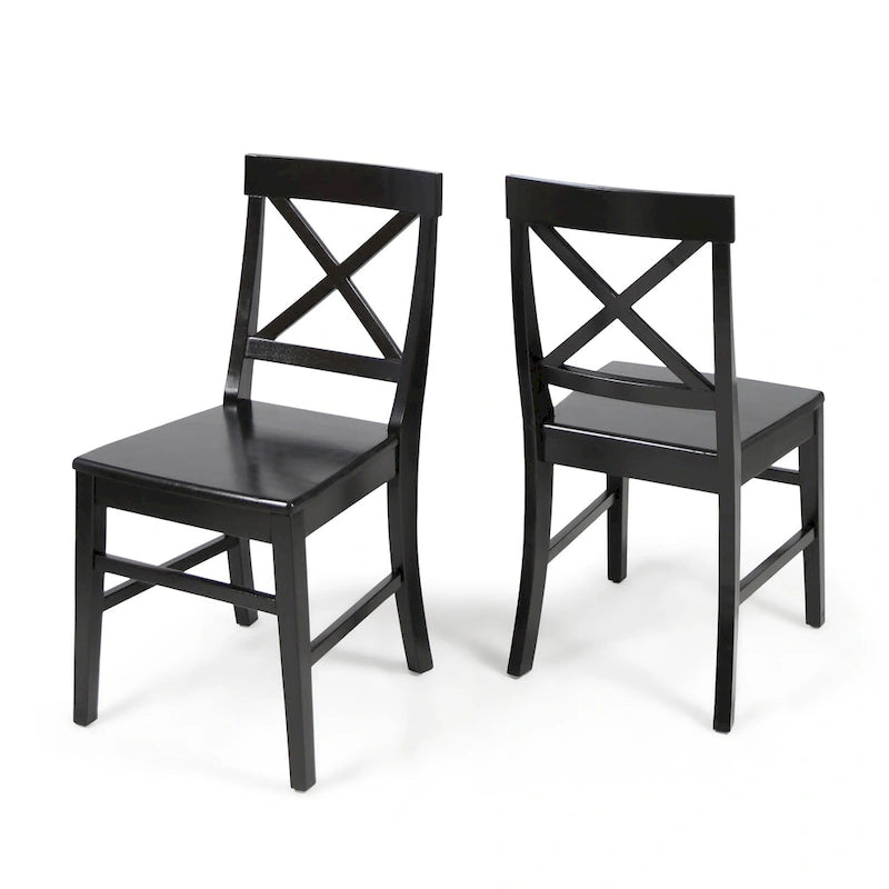 Chaises de salle à manger en bois d'acacia de ferme — Sièges de salle à manger en bois massif