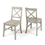 Chaises de salle à manger en bois d'acacia de ferme — Sièges de salle à manger en bois massif