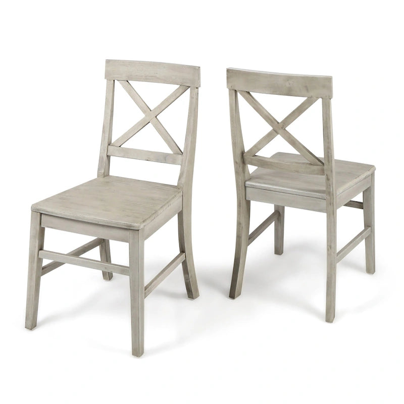 Chaises de salle à manger en bois d'acacia de ferme — Sièges de salle à manger en bois massif