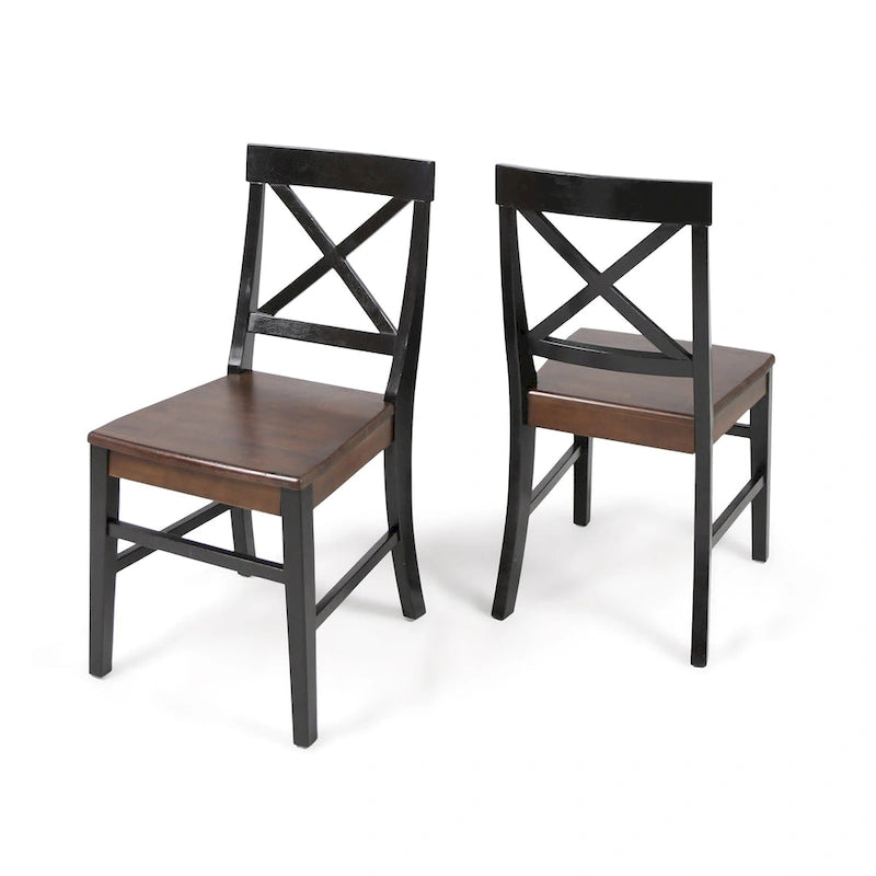 Chaises de salle à manger en bois d'acacia de ferme — Sièges de salle à manger en bois massif
