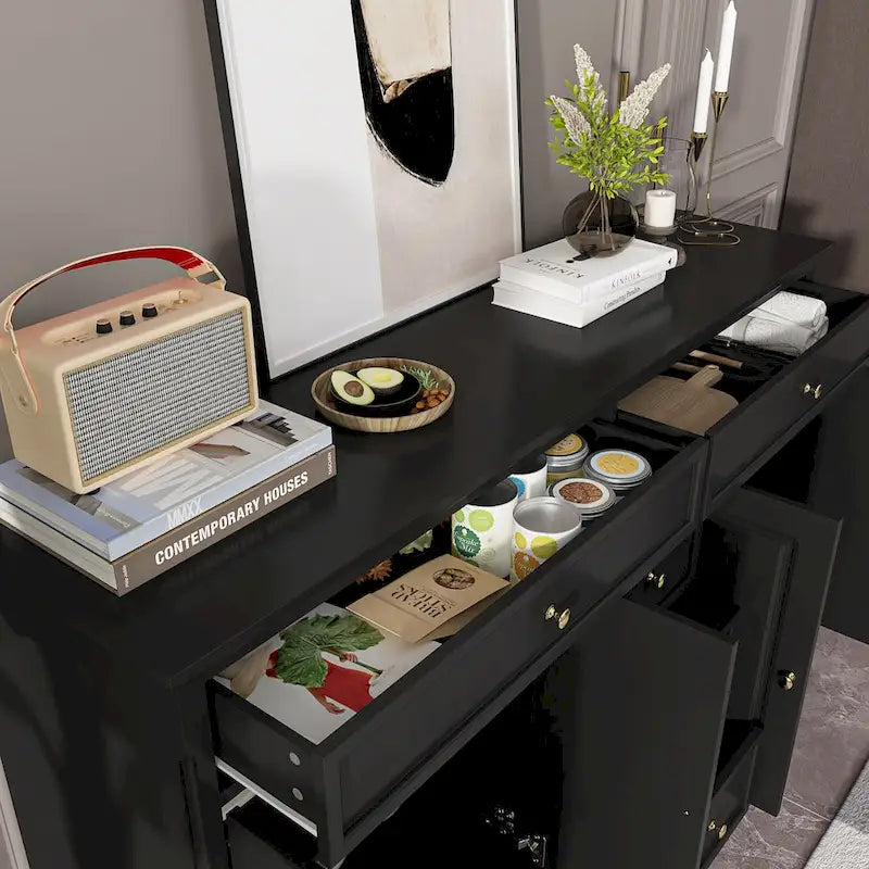 Commode, buffet et armoire de rangement – Buffet vaisselier blanc, noir ou gris