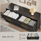 Commode double en bois à 6 tiroirs — Commode de chambre à coucher, de salon et d'entrée avec support TV