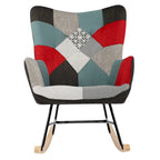Fauteuil à bascule patchwork inclinable rembourré Fauteuil d'appoint confortable