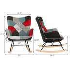 Fauteuil à bascule patchwork inclinable rembourré Fauteuil d'appoint confortable