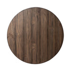Table basse ronde bicolore, blanc antique et tabac — Table basse de salon