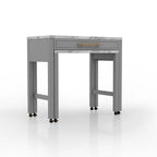 Table de salle à manger hauteur comptoir 39 po gris style campagnard avec surface coulissante et tiroir