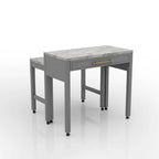 Table de salle à manger hauteur comptoir 39 po gris style campagnard avec surface coulissante et tiroir