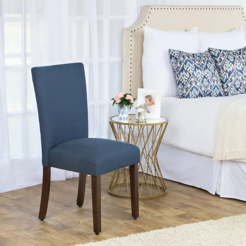Chaise de salle à manger Parson rembourrée Blue Oceanside — Accent côtier