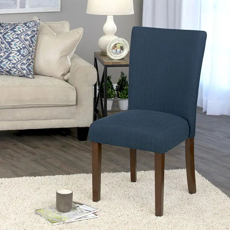 Chaise de salle à manger Parson rembourrée Blue Oceanside — Accent côtier