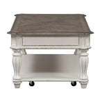 Table basse rectangulaire blanc antique — Table basse de salon