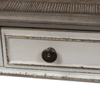 Table basse rectangulaire blanc antique — Table basse de salon