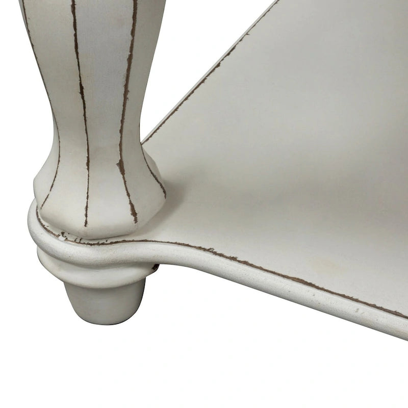 Table basse rectangulaire blanc antique — Table basse de salon