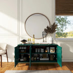 Buffet/Armoire d'appoint multimédia brillante à 3 portes — Salon moderne