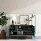 Buffet/Armoire d'appoint multimédia brillante à 3 portes — Salon moderne