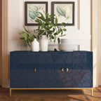 Buffet/Armoire d'appoint multimédia brillante à 3 portes — Salon moderne