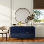 Buffet/Armoire d'appoint multimédia brillante à 3 portes — Salon moderne