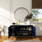 Buffet/Armoire d'appoint multimédia brillante à 3 portes — Salon moderne