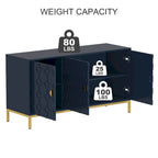 Buffet/Armoire d'appoint multimédia brillante à 3 portes — Salon moderne