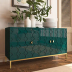 Buffet/Armoire d'appoint multimédia brillante à 3 portes — Salon moderne