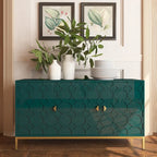 Buffet/Armoire d'appoint multimédia brillante à 3 portes — Salon moderne