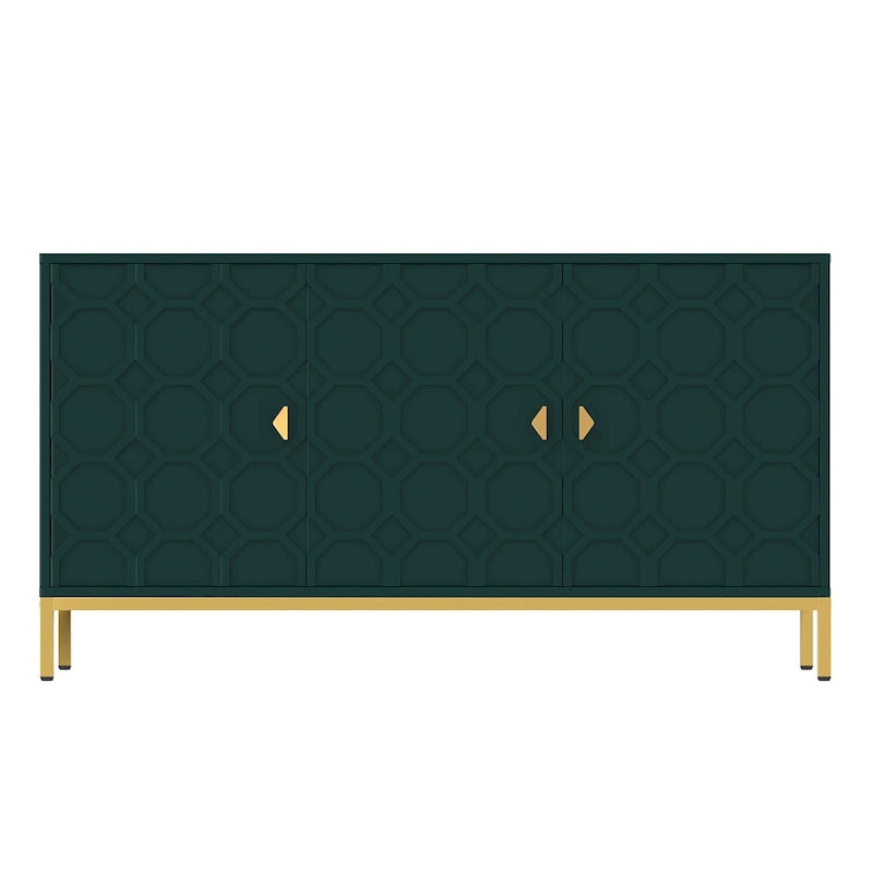 Buffet/Armoire d'appoint multimédia brillante à 3 portes — Salon moderne