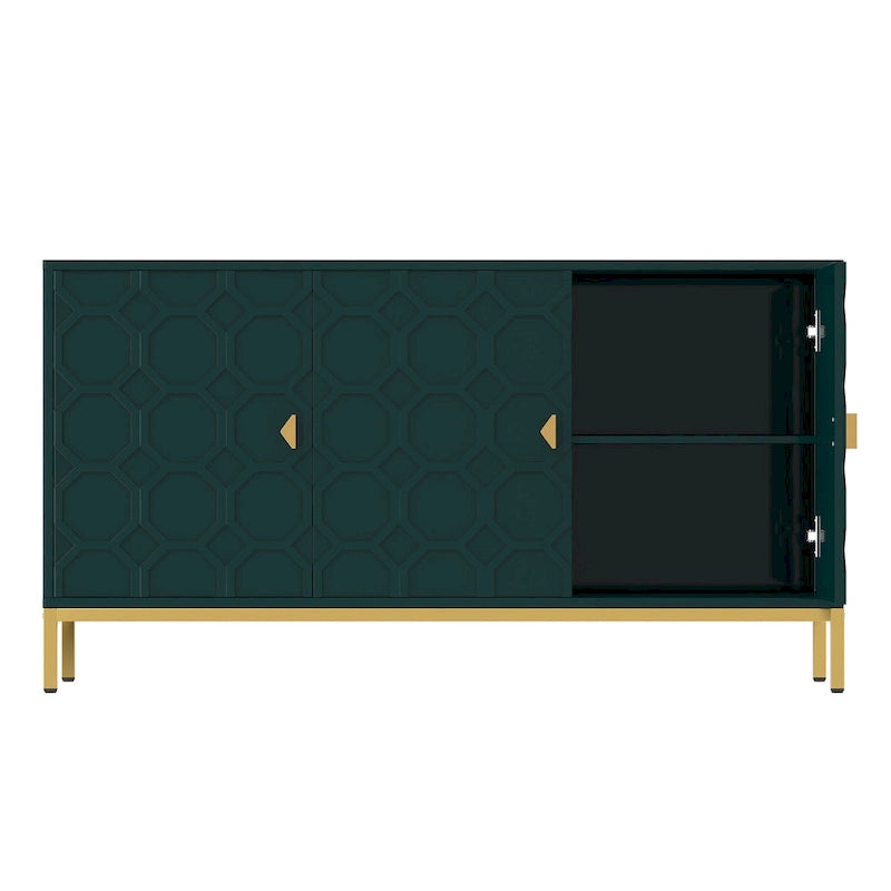 Buffet/Armoire d'appoint multimédia brillante à 3 portes — Salon moderne