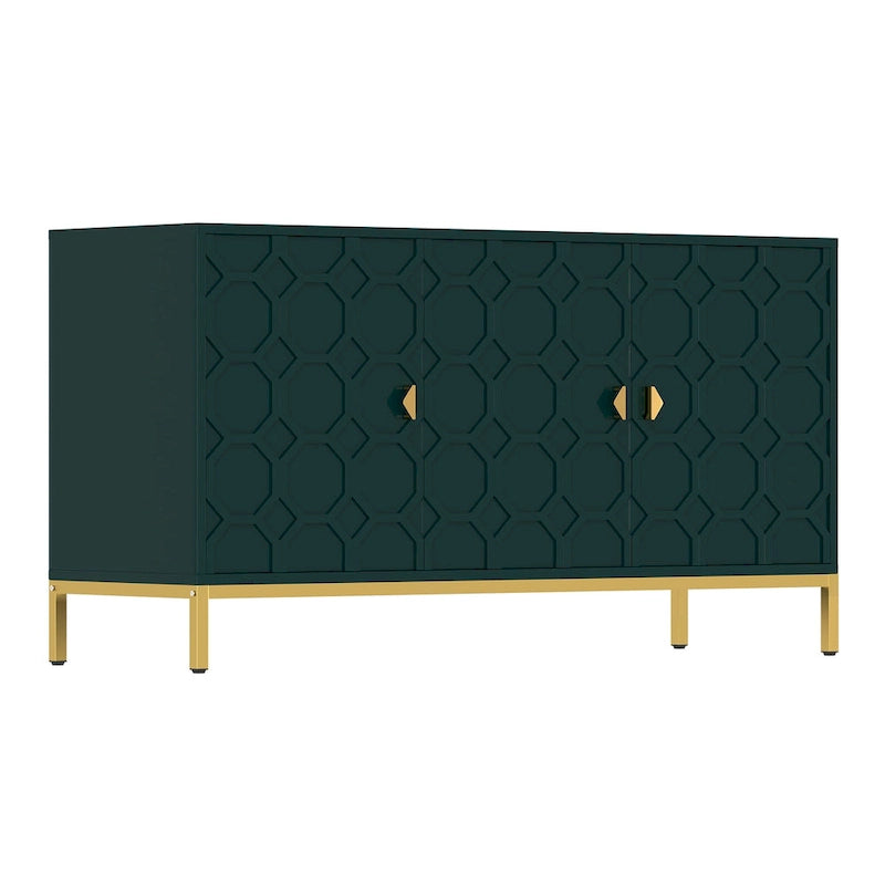 Buffet/Armoire d'appoint multimédia brillante à 3 portes — Salon moderne