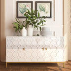 Buffet/Armoire d'appoint multimédia brillante à 3 portes — Salon moderne