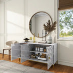 Buffet/Armoire d'appoint multimédia brillante à 3 portes — Salon moderne