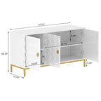 Buffet/Armoire d'appoint multimédia brillante à 3 portes — Salon moderne