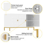 Buffet/Armoire d'appoint multimédia brillante à 3 portes — Salon moderne