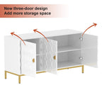 Buffet/Armoire d'appoint multimédia brillante à 3 portes — Salon moderne