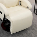 Fauteuil inclinable en cuir PU avec repose-pieds, dossier réglable à 135° et base pivotante en bois
