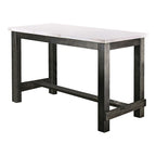 Table à manger rustique hauteur comptoir en véritable marbre avec 4 chaises rembourrées