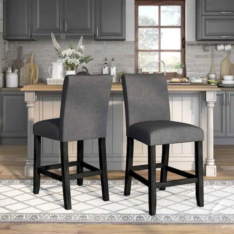 Table à manger rustique hauteur comptoir en véritable marbre avec 4 chaises rembourrées