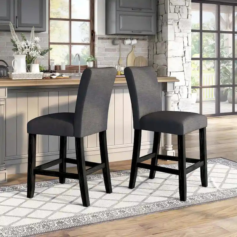 Table à manger rustique hauteur comptoir en véritable marbre avec 4 chaises rembourrées