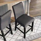 Table à manger rustique hauteur comptoir en véritable marbre avec 4 chaises rembourrées