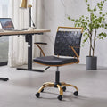 Chaise de bureau dorée avec coussin décoratif – Fauteuil d'appoint glamour