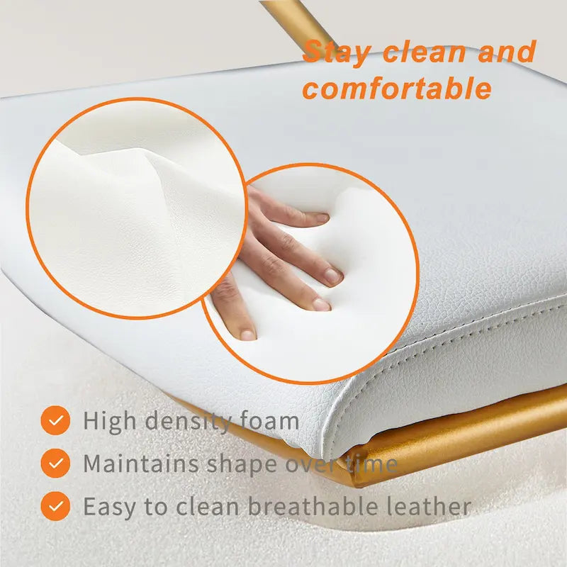 Chaise de bureau dorée avec coussin décoratif – Fauteuil d'appoint glamour