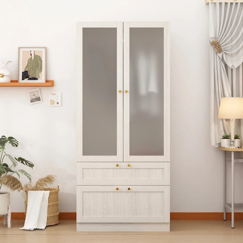 Grande armoire en verre dépoli — Rangement polyvalent