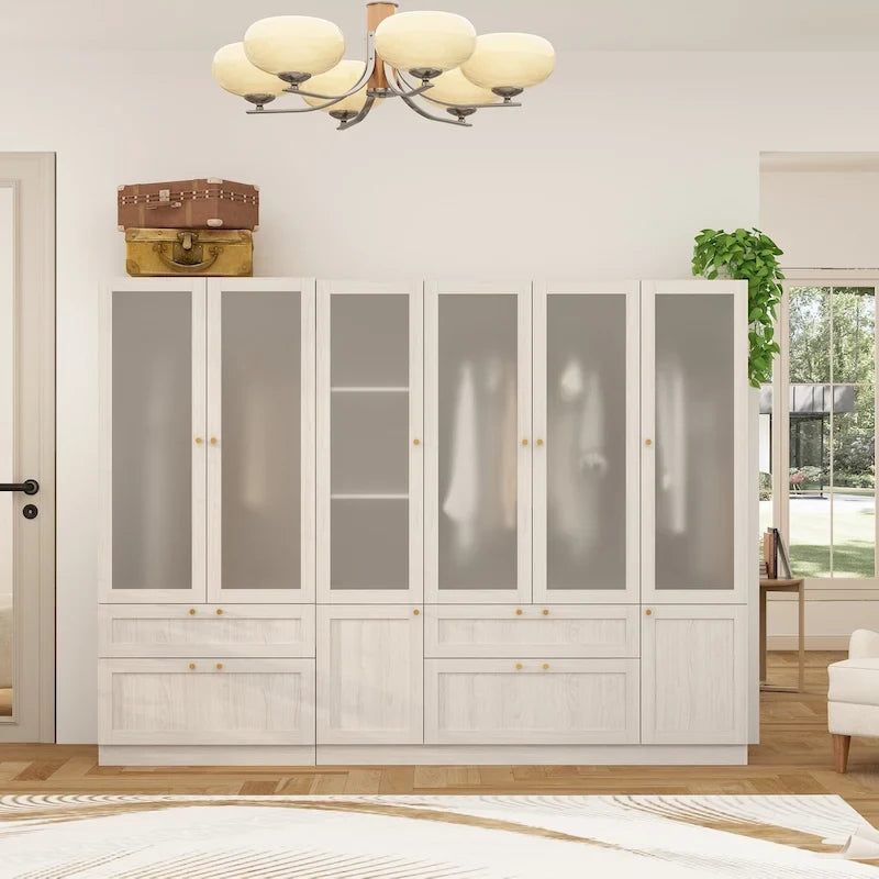 Grande armoire en verre dépoli — Rangement polyvalent