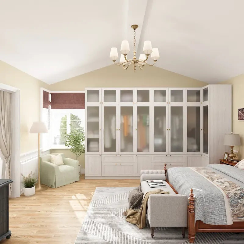 Grande armoire en verre dépoli — Rangement polyvalent