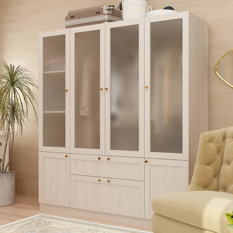 Grande armoire en verre dépoli — Rangement polyvalent