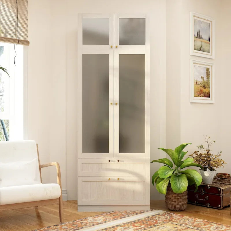 Grande armoire en verre dépoli — Rangement polyvalent