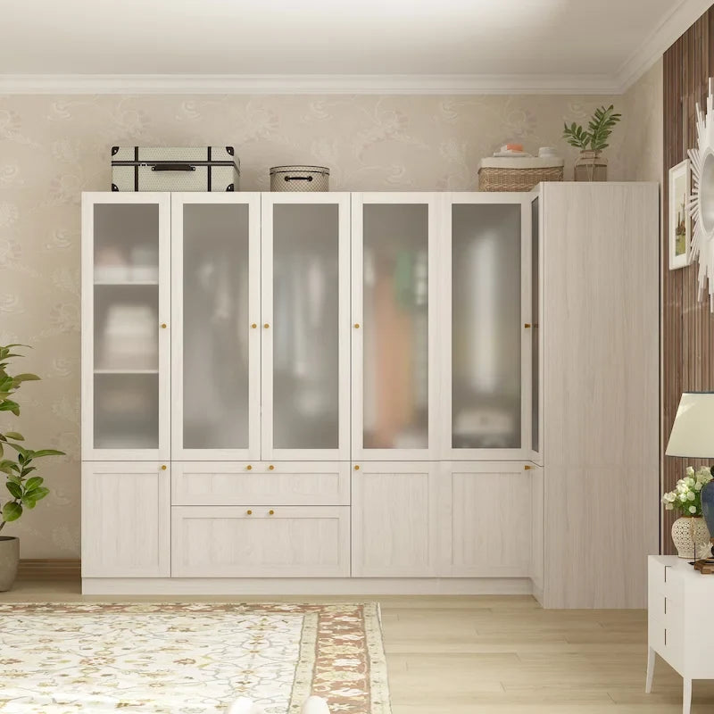 Grande armoire en verre dépoli — Rangement polyvalent