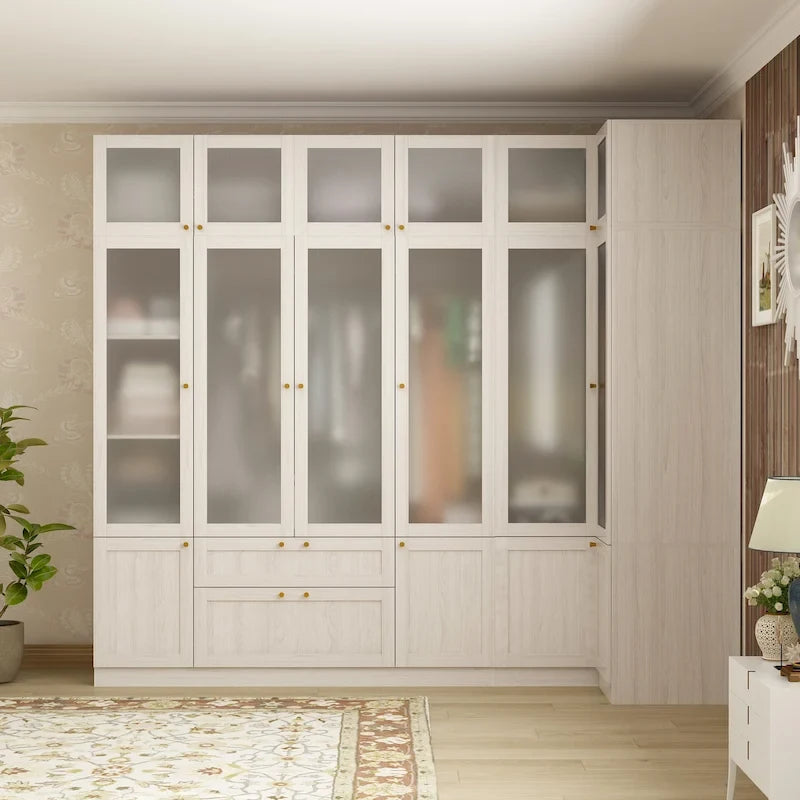 Grande armoire en verre dépoli — Rangement polyvalent