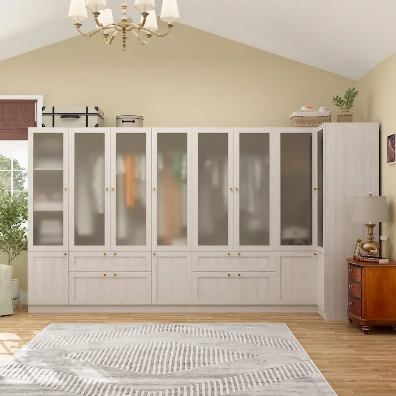 Grande armoire en verre dépoli — Rangement polyvalent