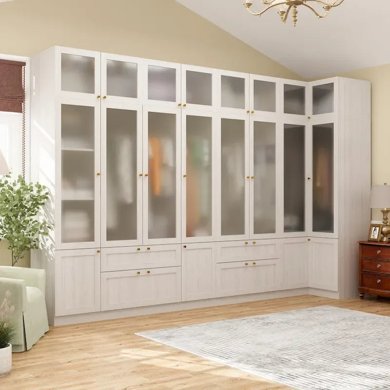 Grande armoire en verre dépoli — Rangement polyvalent
